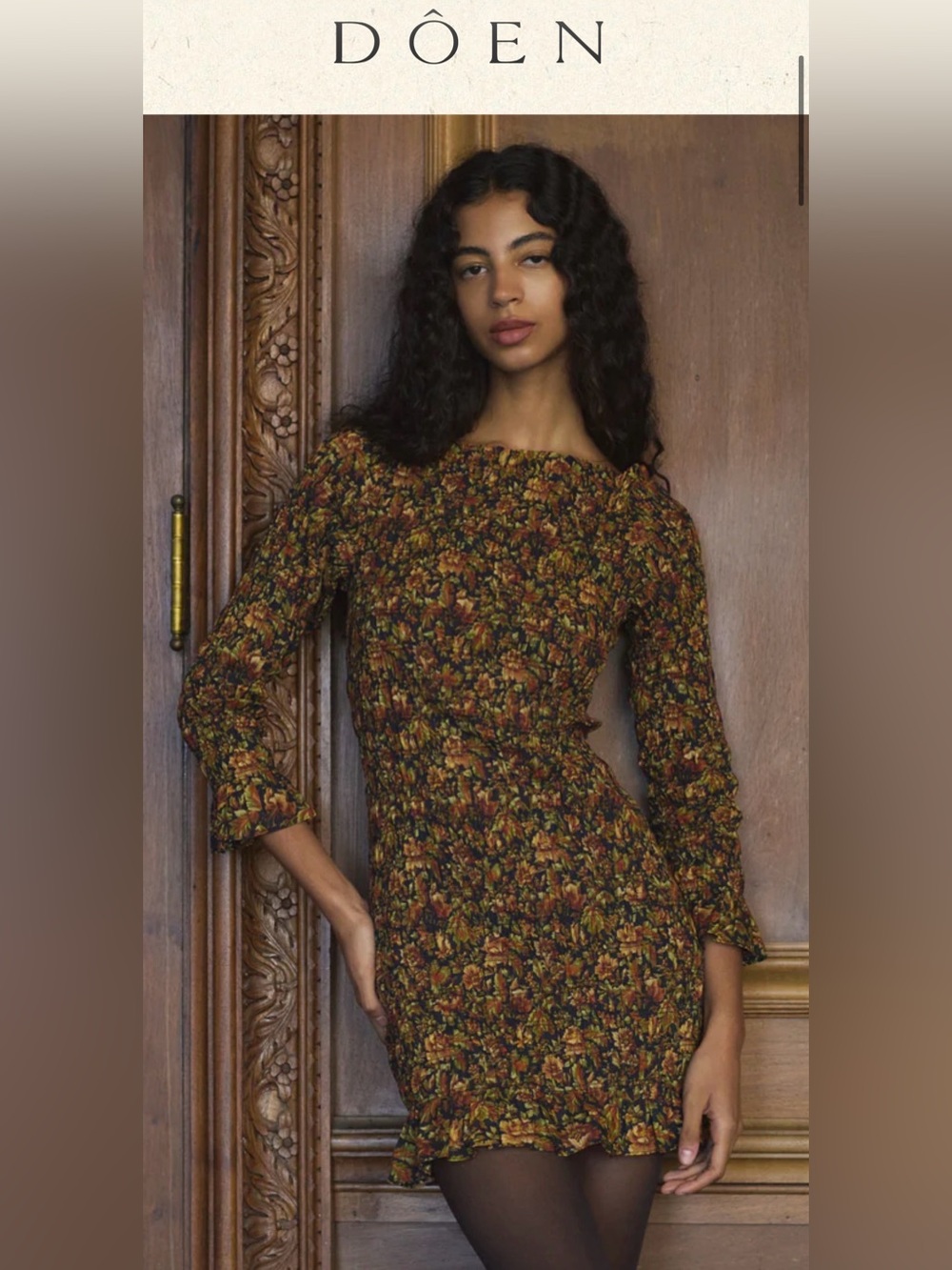NWT Doen Cecillia Dress - Multi Floral Long-Sleeve Mini